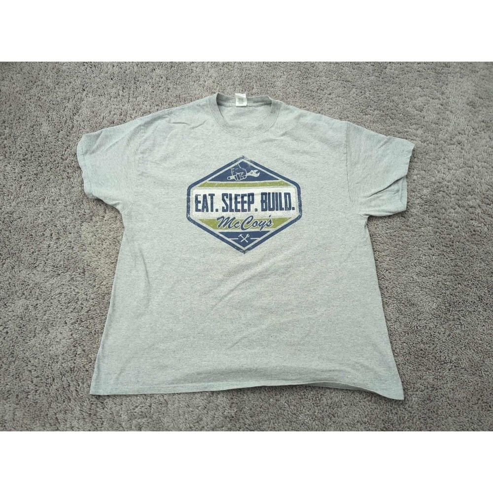 McCoy's Building Supply T-Shirt Mens XL Gildan Excellent Eat Sleep Build